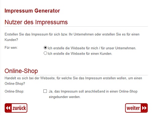 Impressum Generator